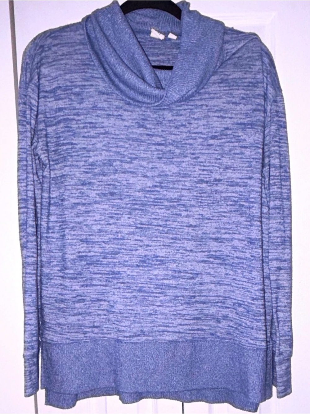 GAP Blue Heathered Knit Cowl Neck Long Sleeve Pullover Sweater Women's M